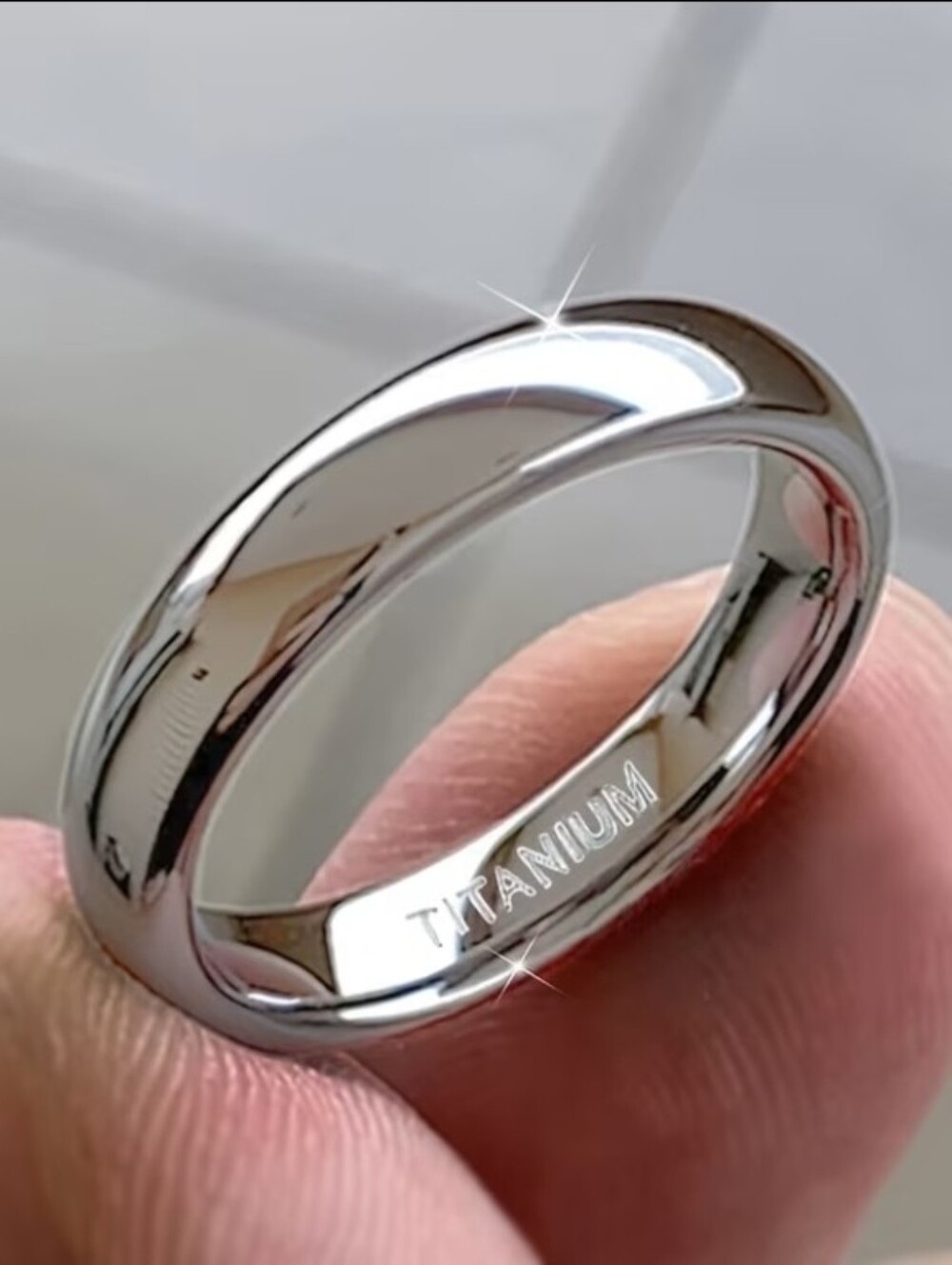 New Size 6 Titanium Wedding Band, Lightweight Comfort-finish